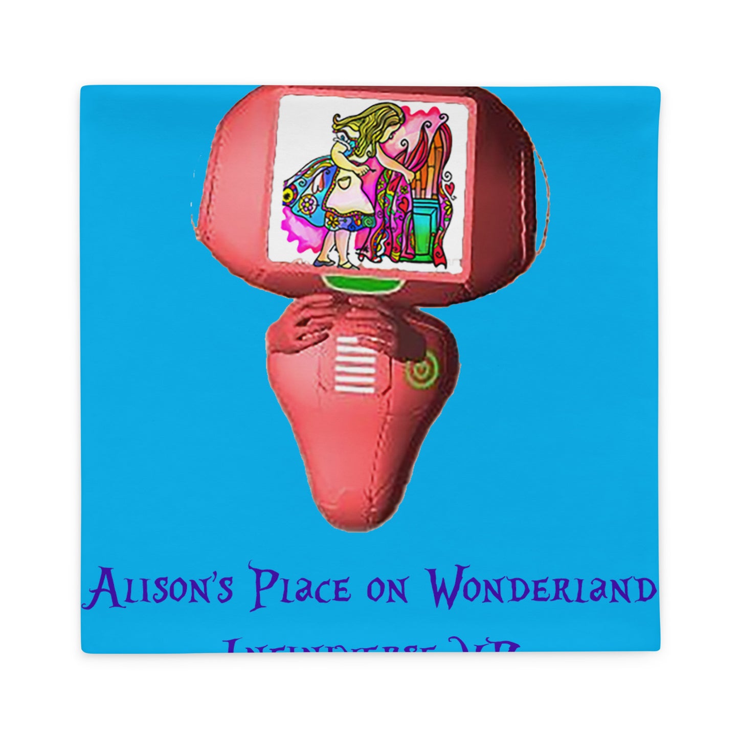 We're All Mad Here in the Infiniverse Pillow Case (blue)