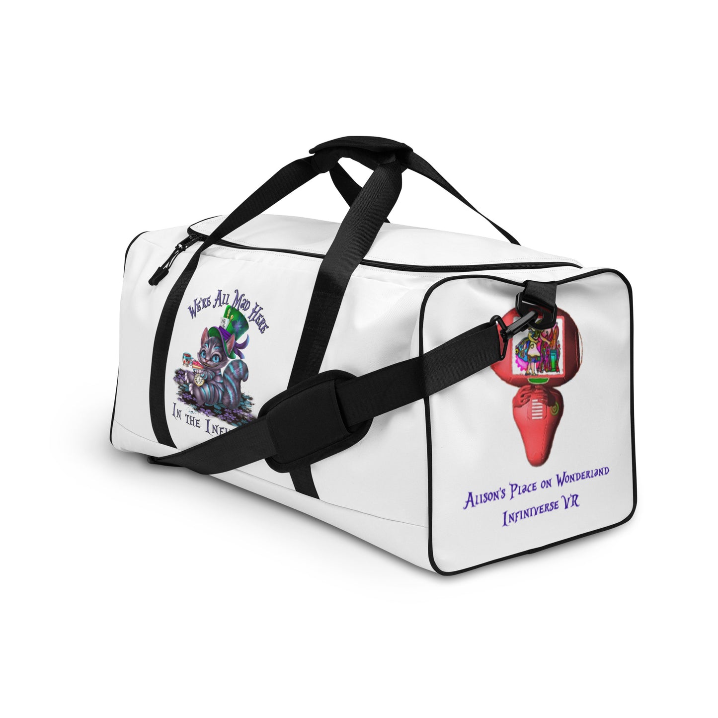 We're all Mad Here in the Infiniverse Wonderland Duffle bag - Perfect Way to Carry Your Oculus