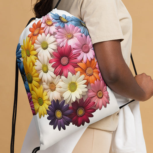 Gerbera Dasies! Elevate Your Style with our Enchanting Gerbera Daisy Drawstring Backpack! 🌼