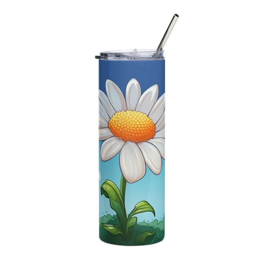 Blue Daisy Stainless Steel Tumbler