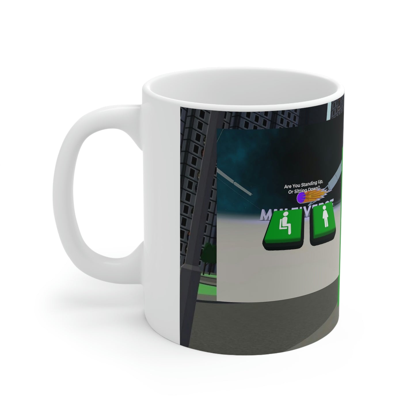 Are you Sitting Down or Standing Up? Infinvierse Entry Screen Mug