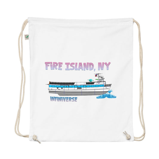 Bot Goes to Fire Island Infiniverse Drawstring Bag